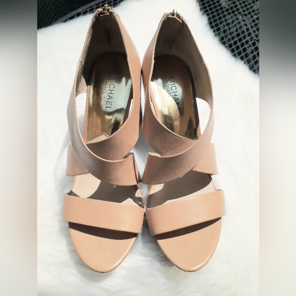 Michael Kors Beige Platform Heels, Sandals